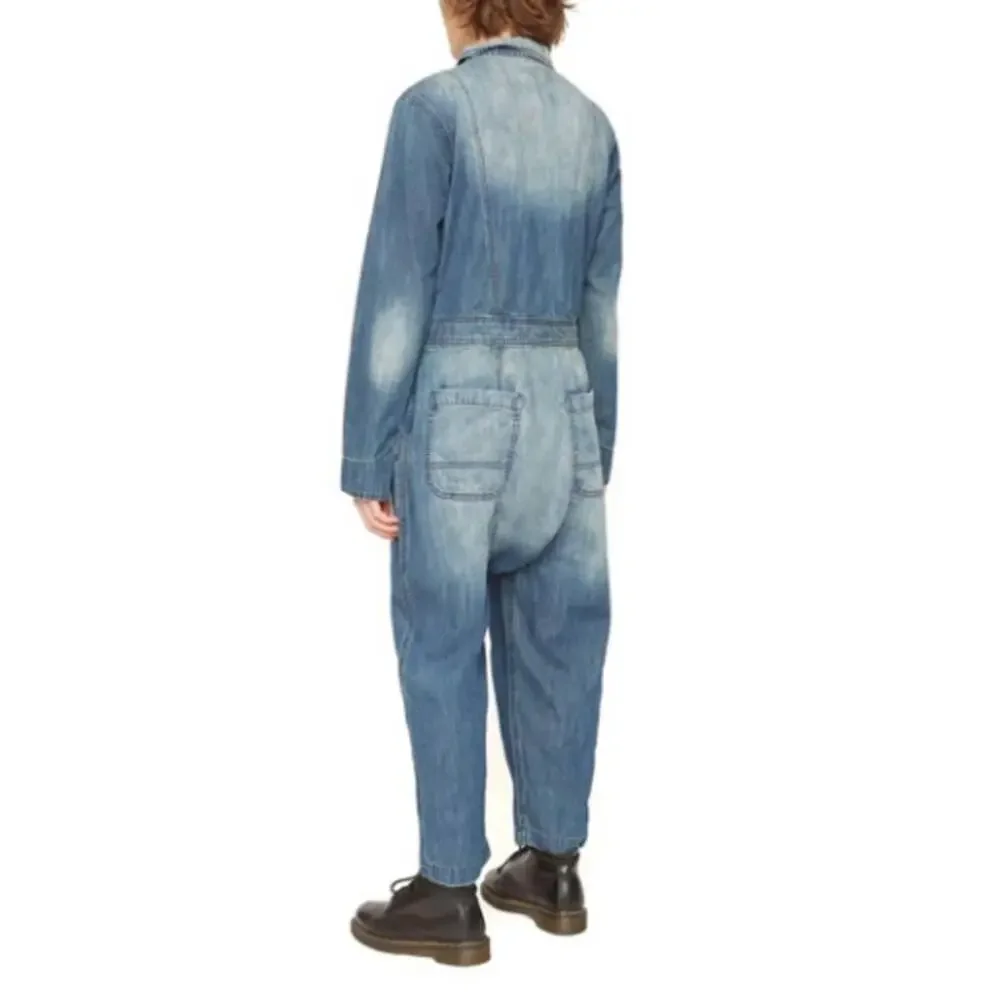 New Free People X Sandrine Rose Indigo Vintage Denim Jumpsuit XS Oversized